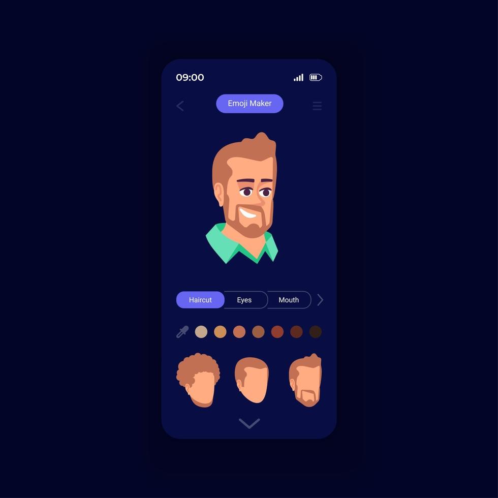 Emoji Maker Smartphone-Schnittstelle Vektorvorlage vektor