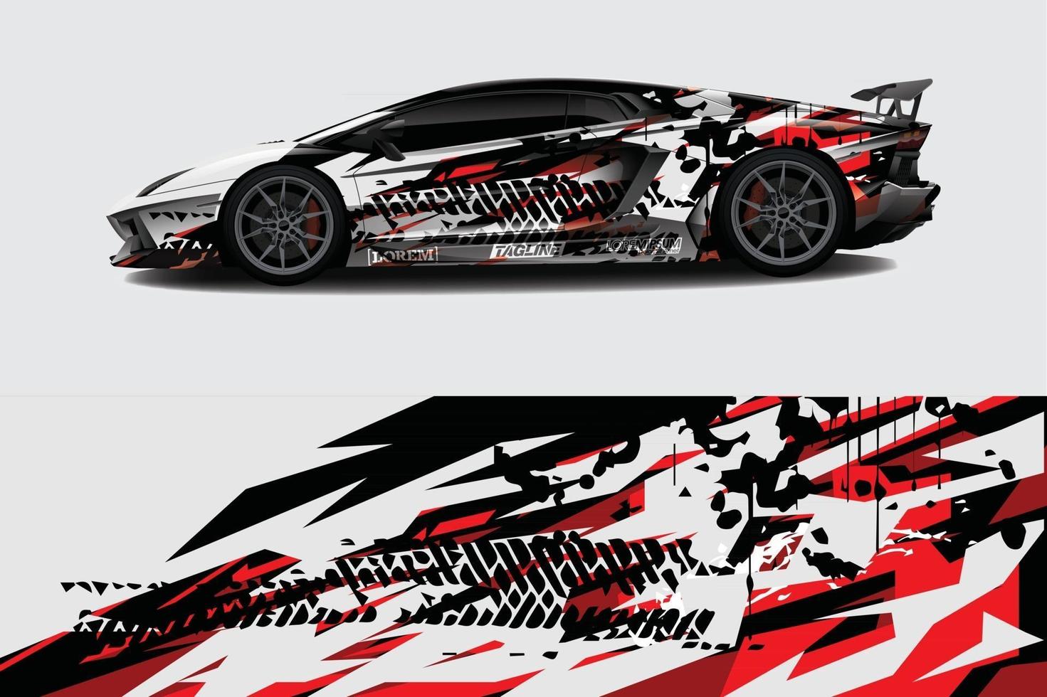 bil wrap grafisk racing abstrakt bakgrund för wrap och vinyl klistermärke vektor