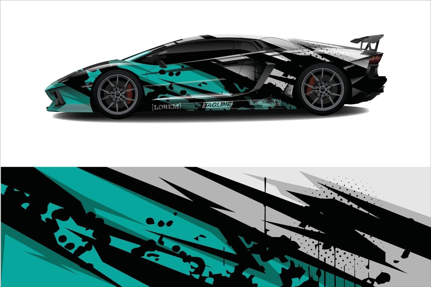 bil wrap grafisk racing abstrakt bakgrund för wrap och vinyl klistermärke vektor