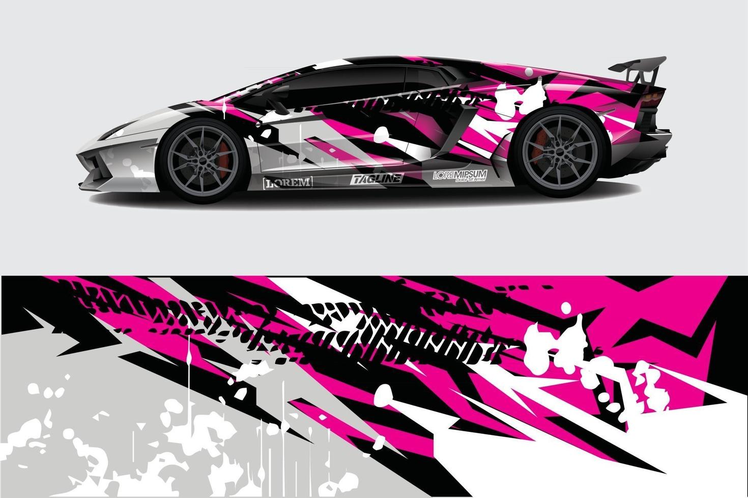 bil wrap grafisk racing abstrakt bakgrund för wrap och vinyl klistermärke vektor