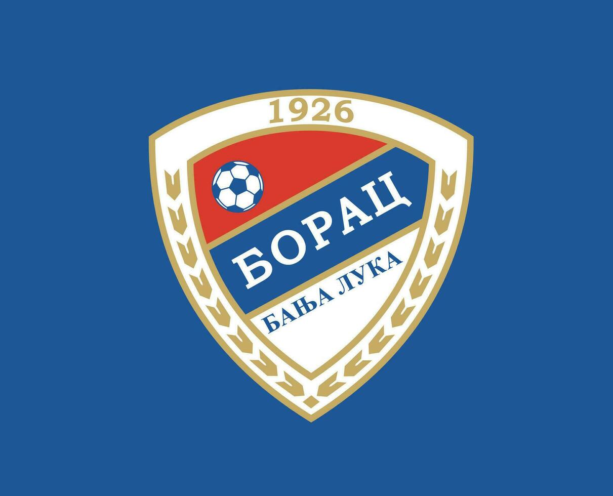 borac banja luka klubb logotyp symbol bosnien herzegovina liga fotboll abstrakt design vektor illustration med blå bakgrund