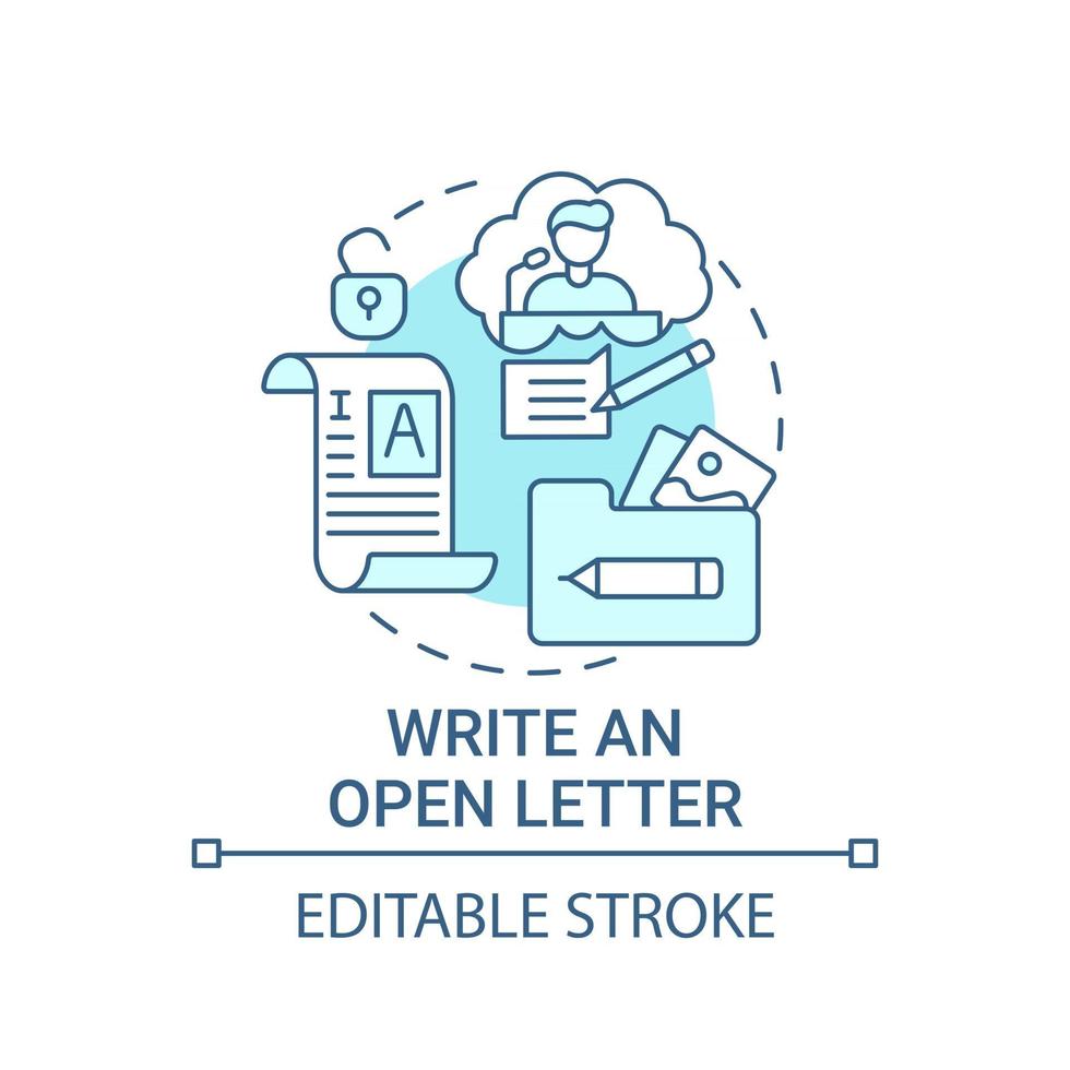 Schreiben Sie das Konzept des offenen Briefes vektor