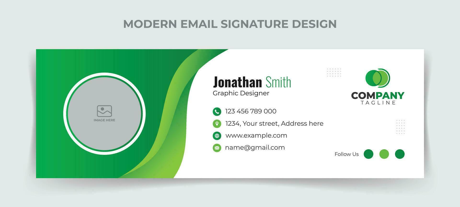 kreativ och minimalistisk e-post signatur eller e-post sidfot mall design vektor