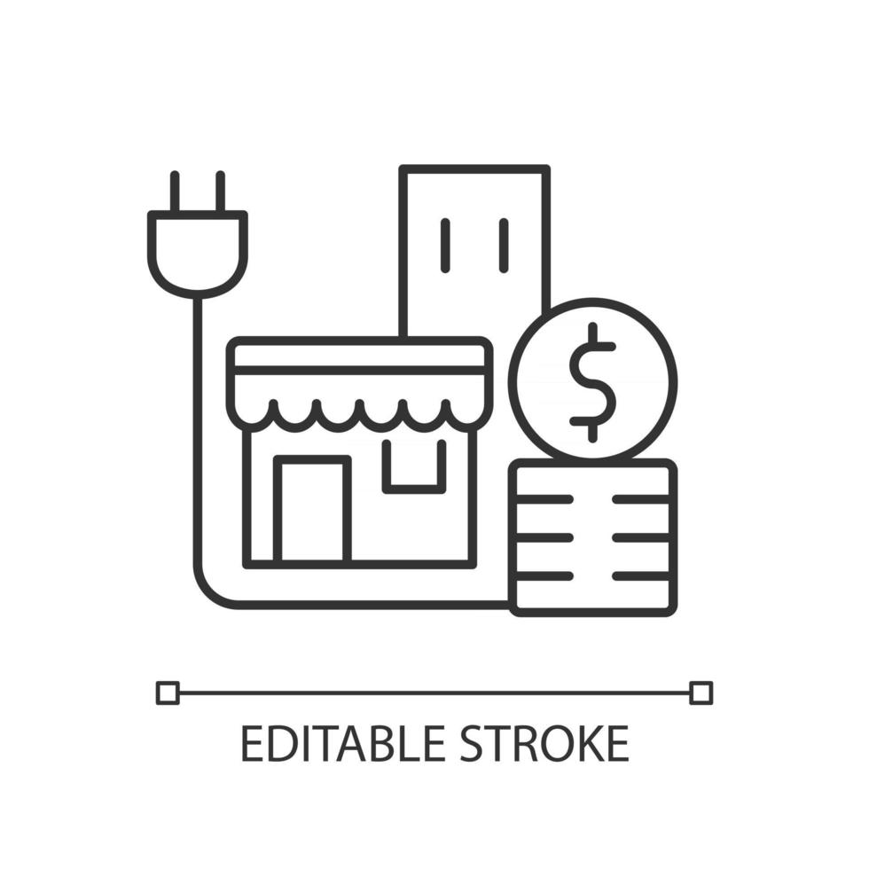 energipris för kommersiell kund linjär ikon vektor