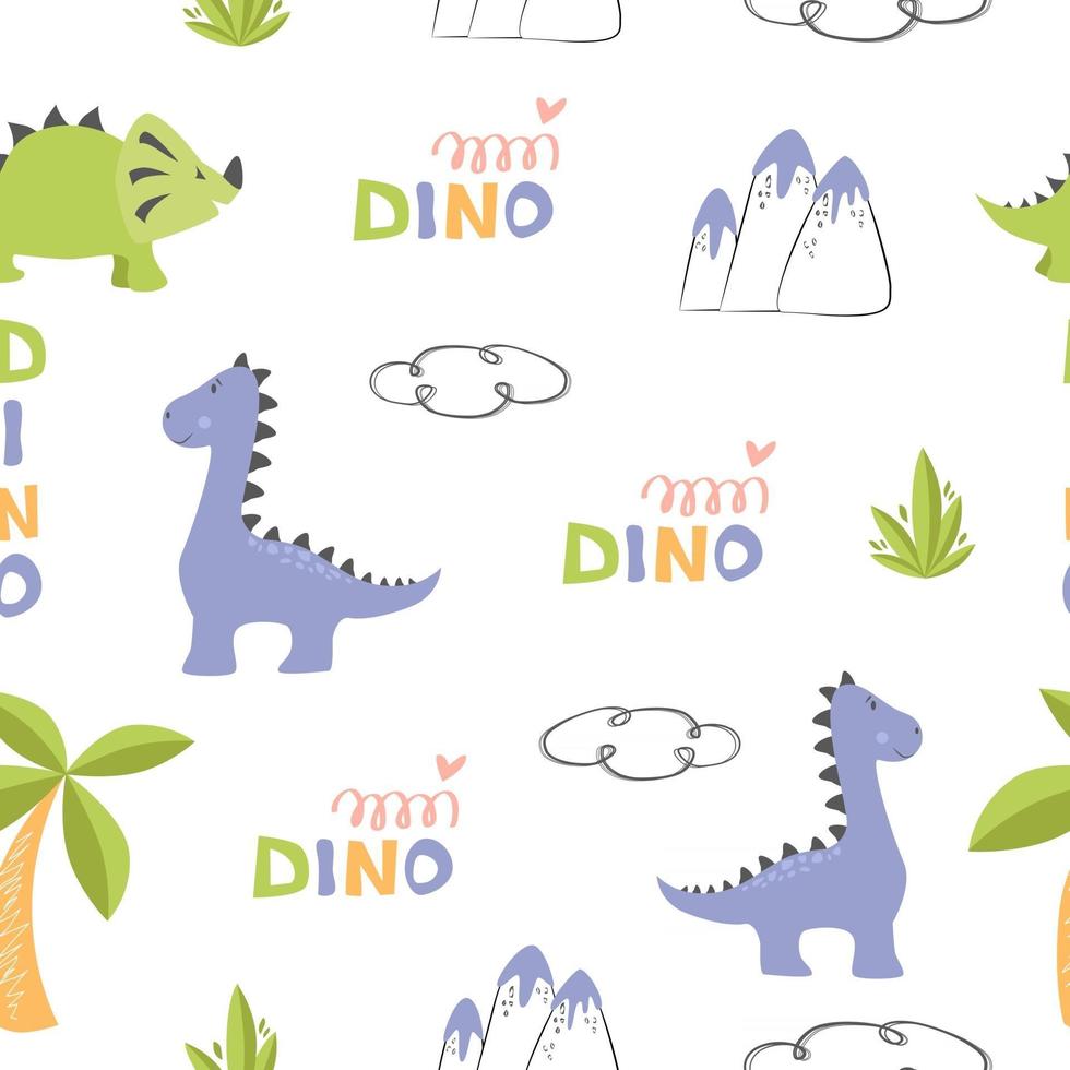 vektor mönster söta dinosaurier för barnens textildesign