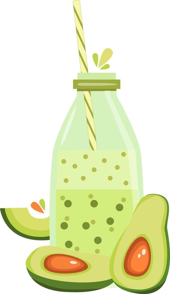 Avocado-Smoothie-Flasche vektor