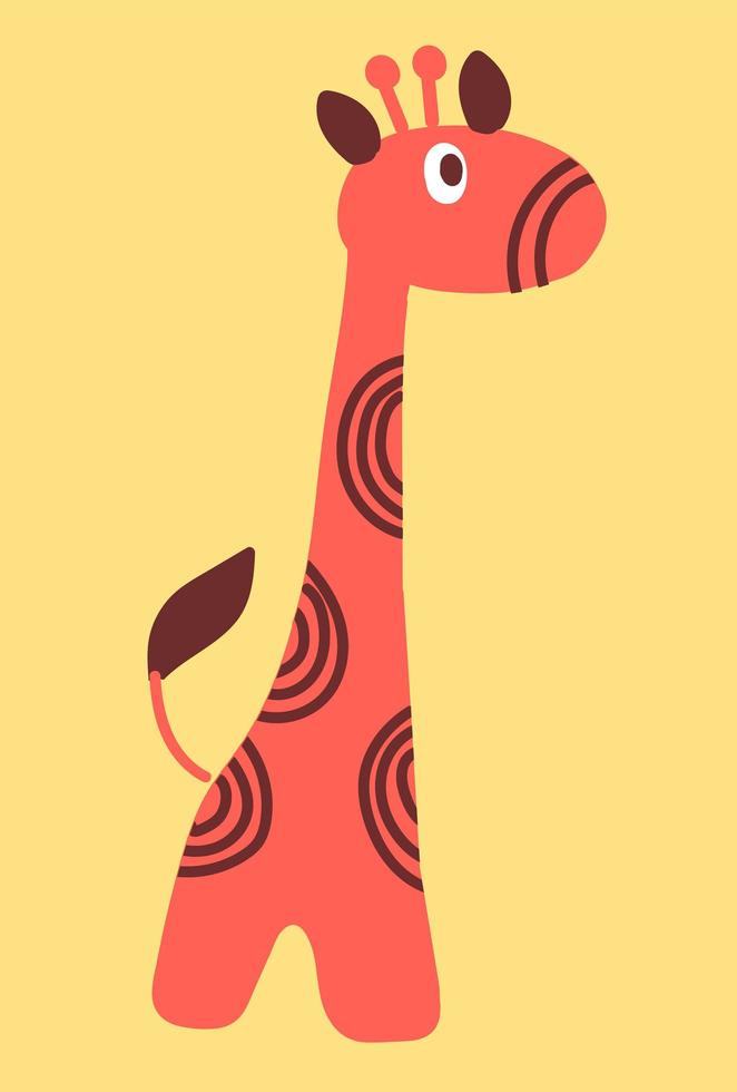 handgezeichnete Cartoon-Giraffe. Vektor-Illustration. skandinavischer Stil vektor