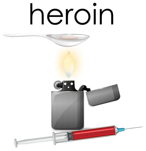 Ein Heroin auf weißem Hintergrund vektor