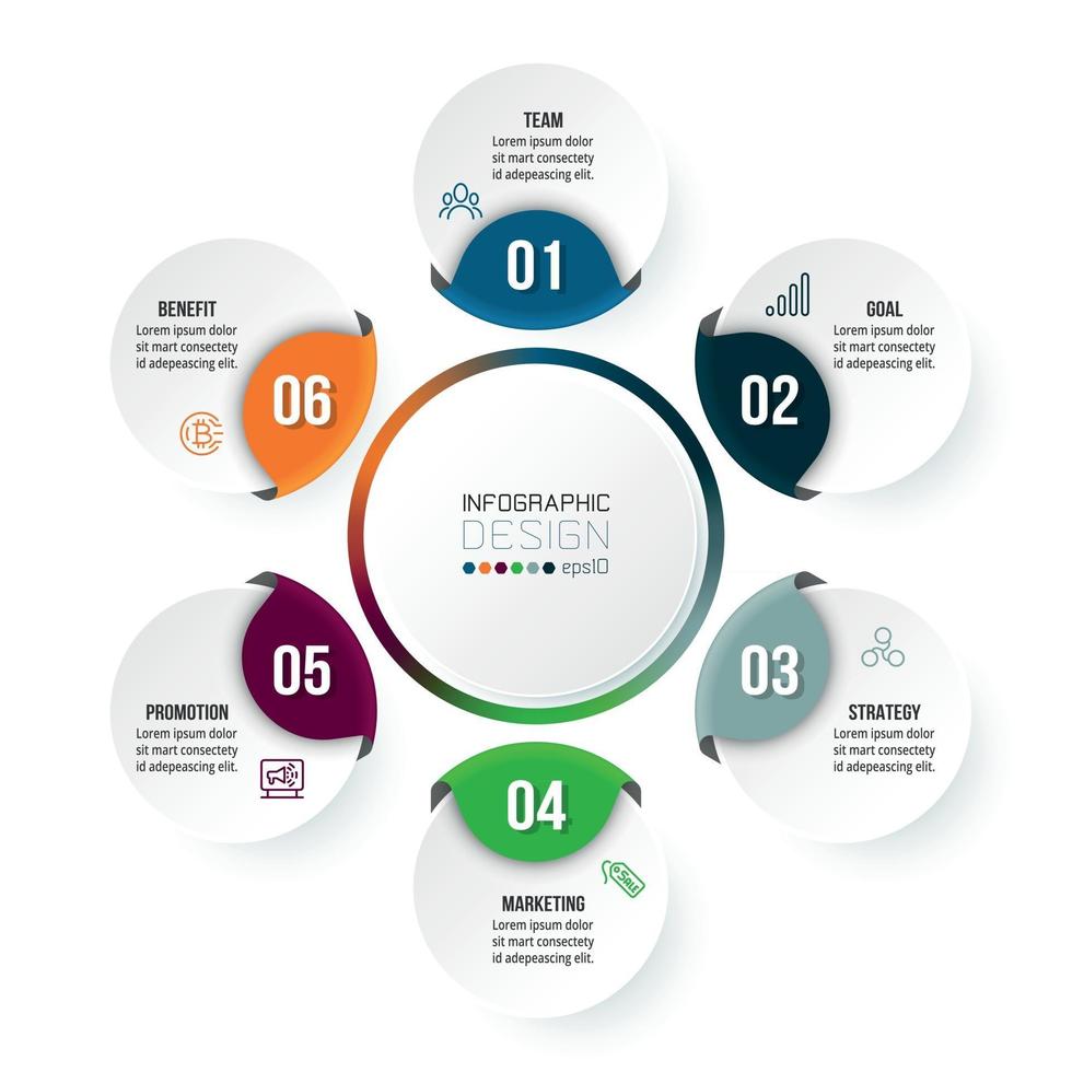 Infografik-Vorlage für Geschäftskonzepte mit Diagramm. vektor