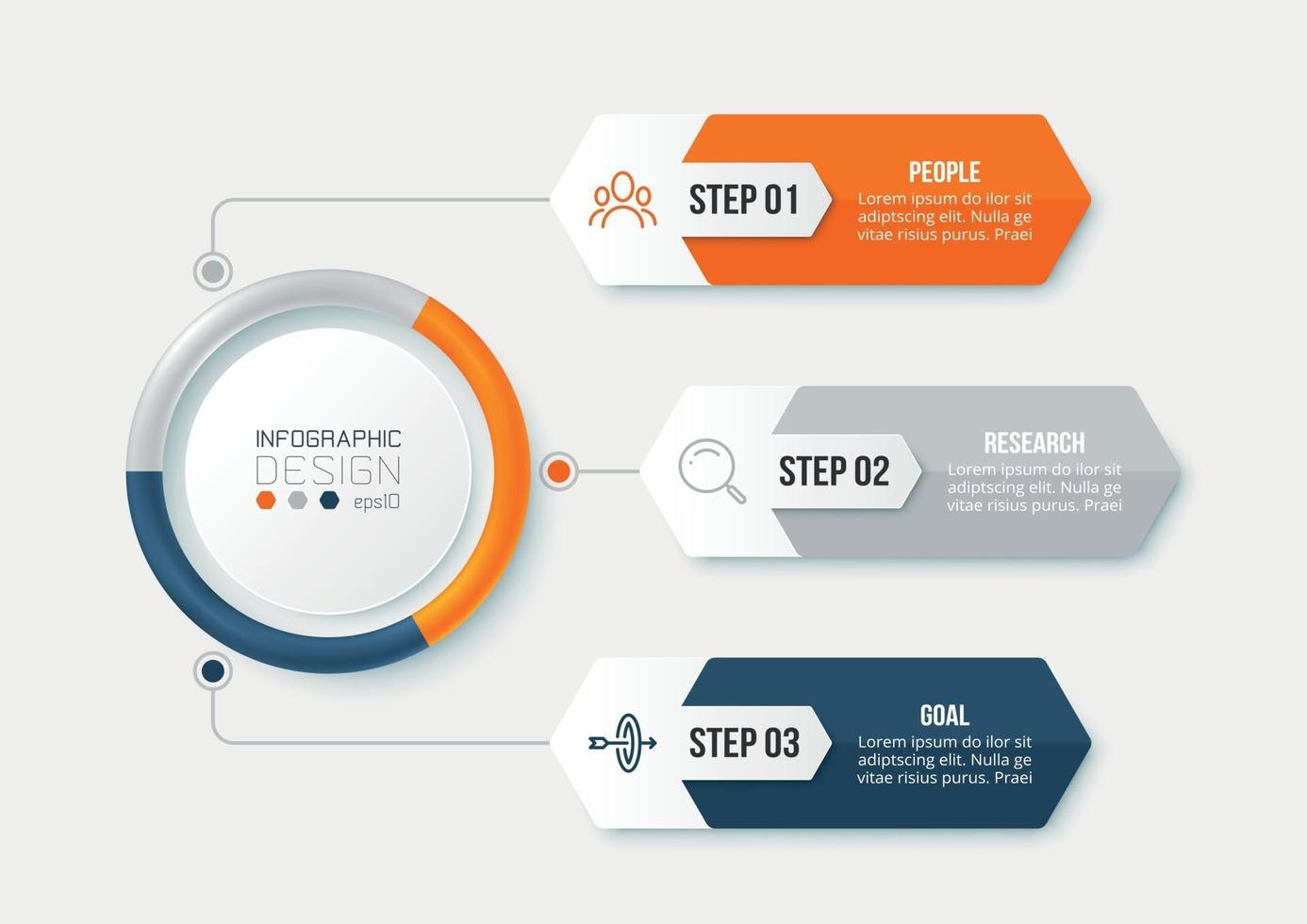 Infografik-Vorlage für Geschäftskonzepte mit Diagramm. vektor