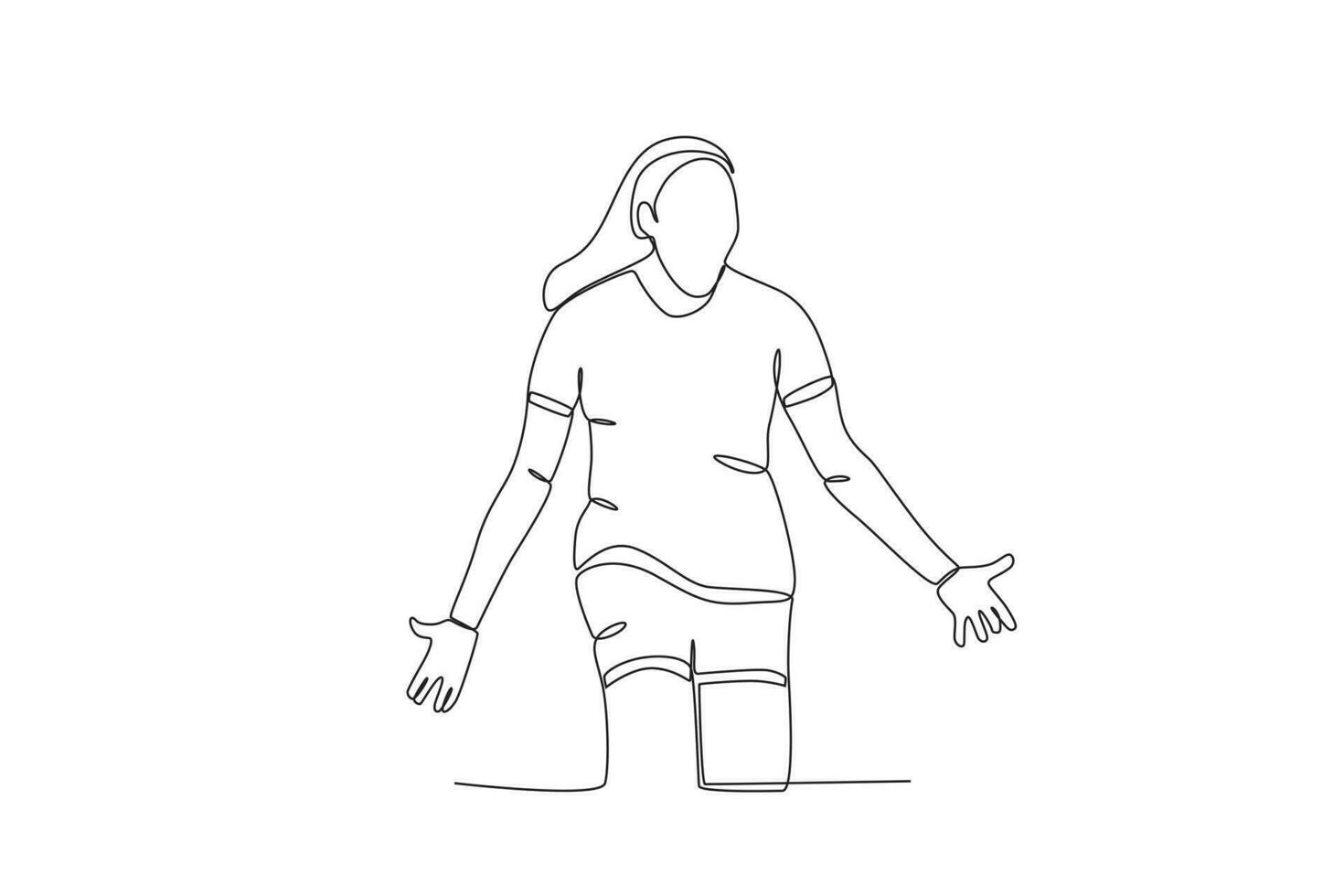 ein glücklich Frau spielen Fußball vektor