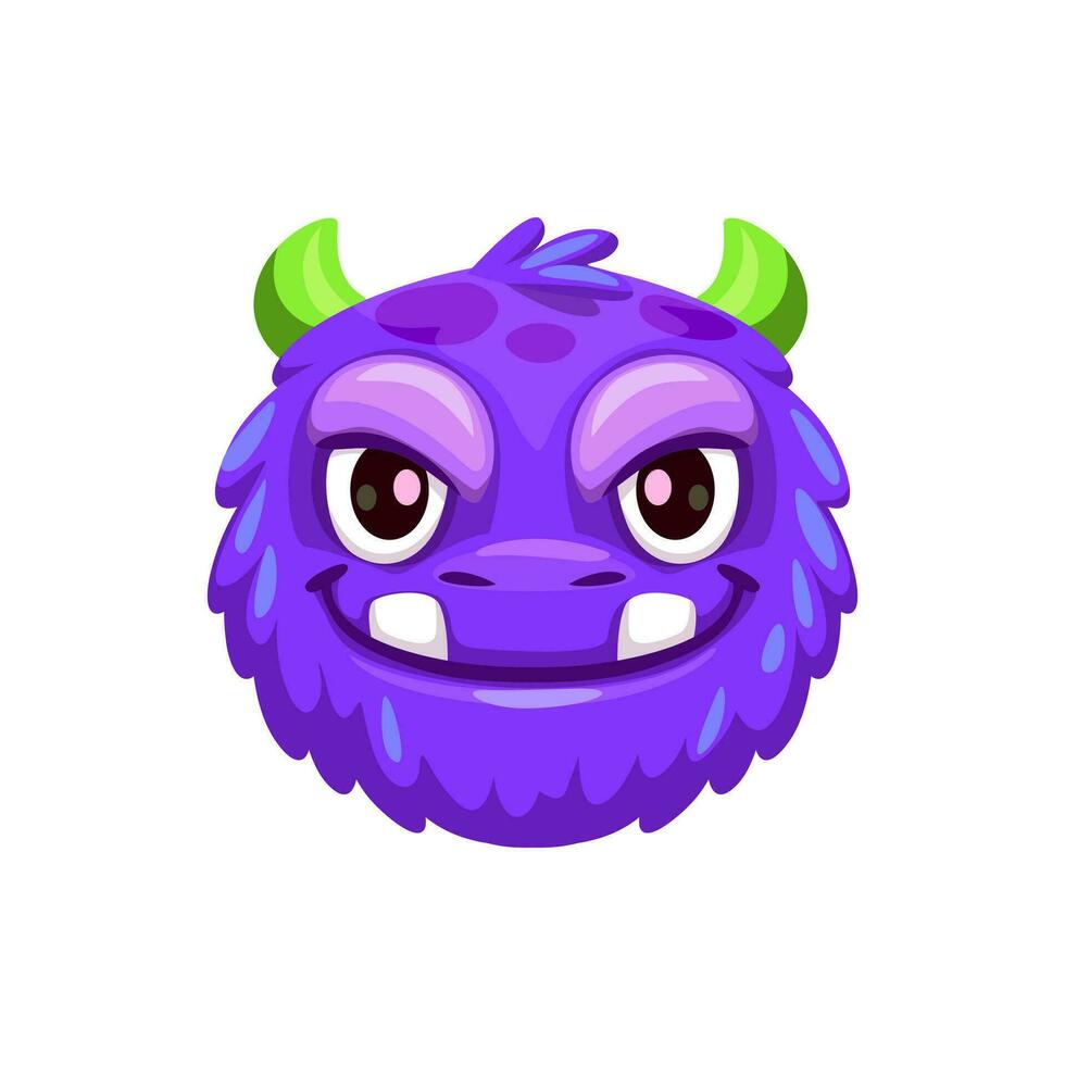 tecknad serie halloween monster emoji, rolig varelse vektor