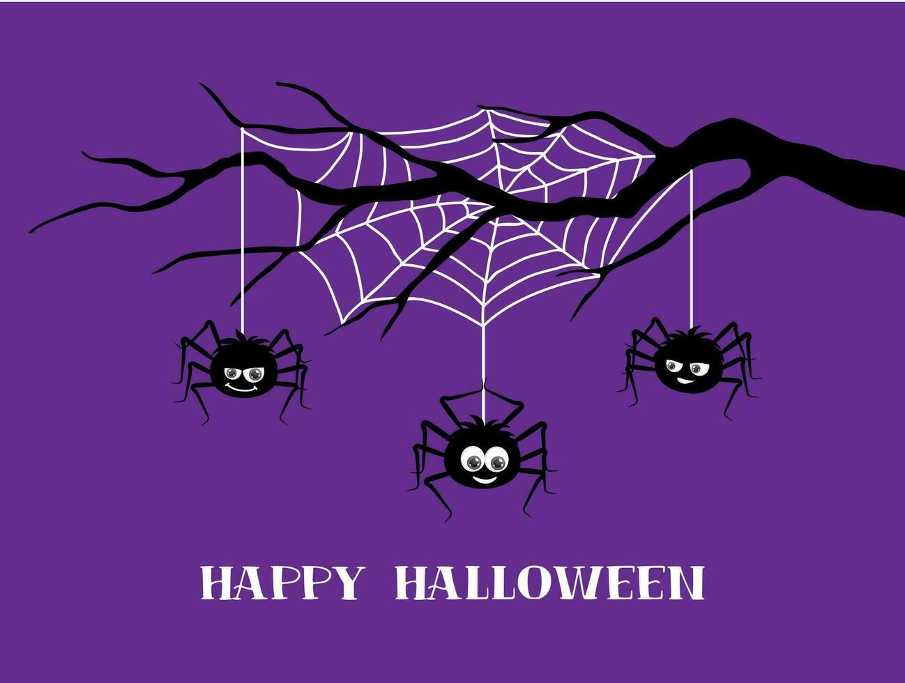 rolig halloween spindlar på spindelnät Semester baner vektor