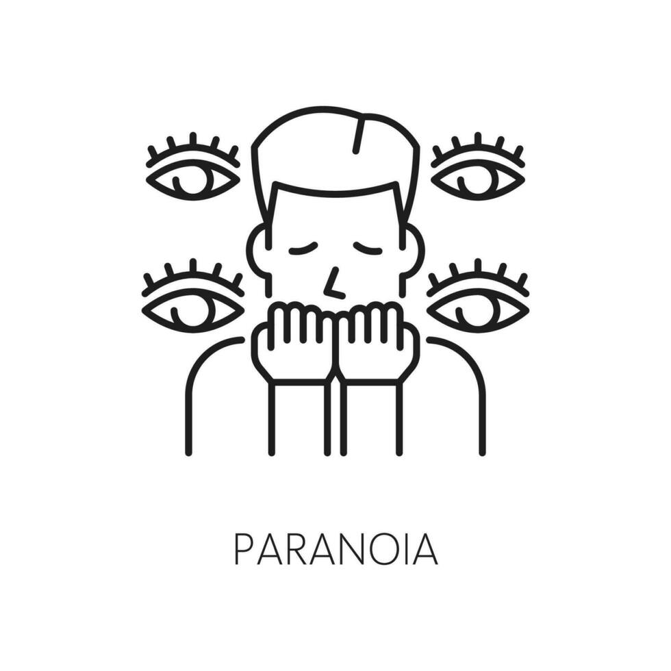 paranoia, psykologisk oordning, mental hälsa vektor