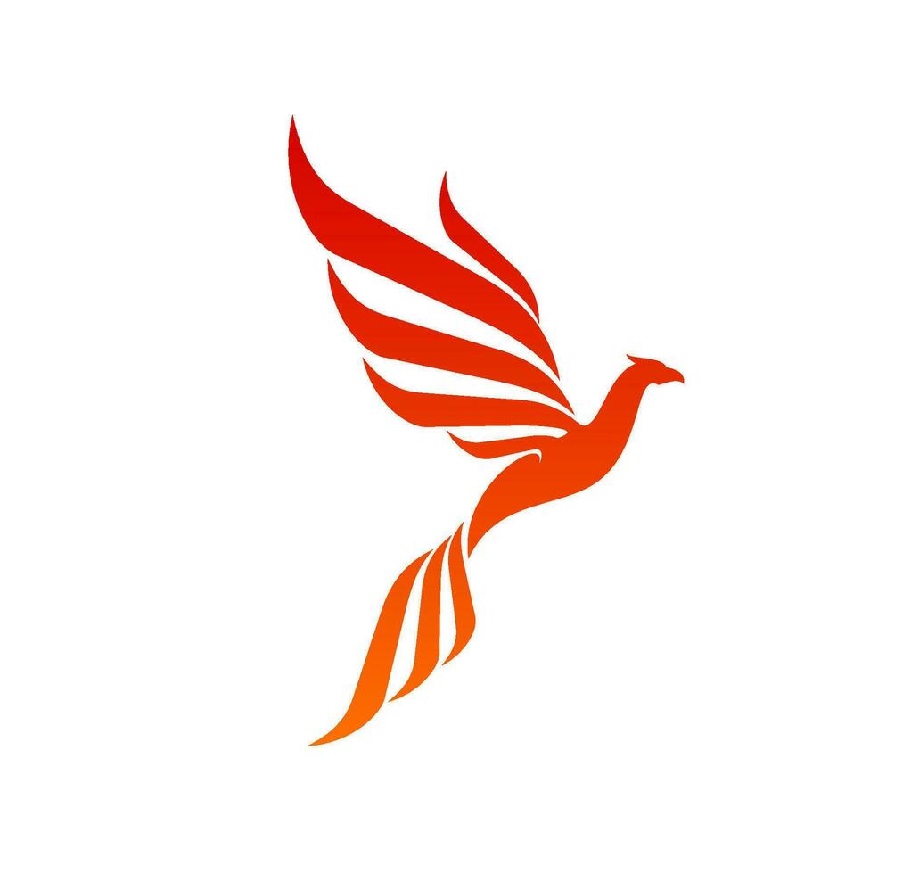 Phönix, Magie Feuer Vogel Symbol oder abstrakt Symbol vektor