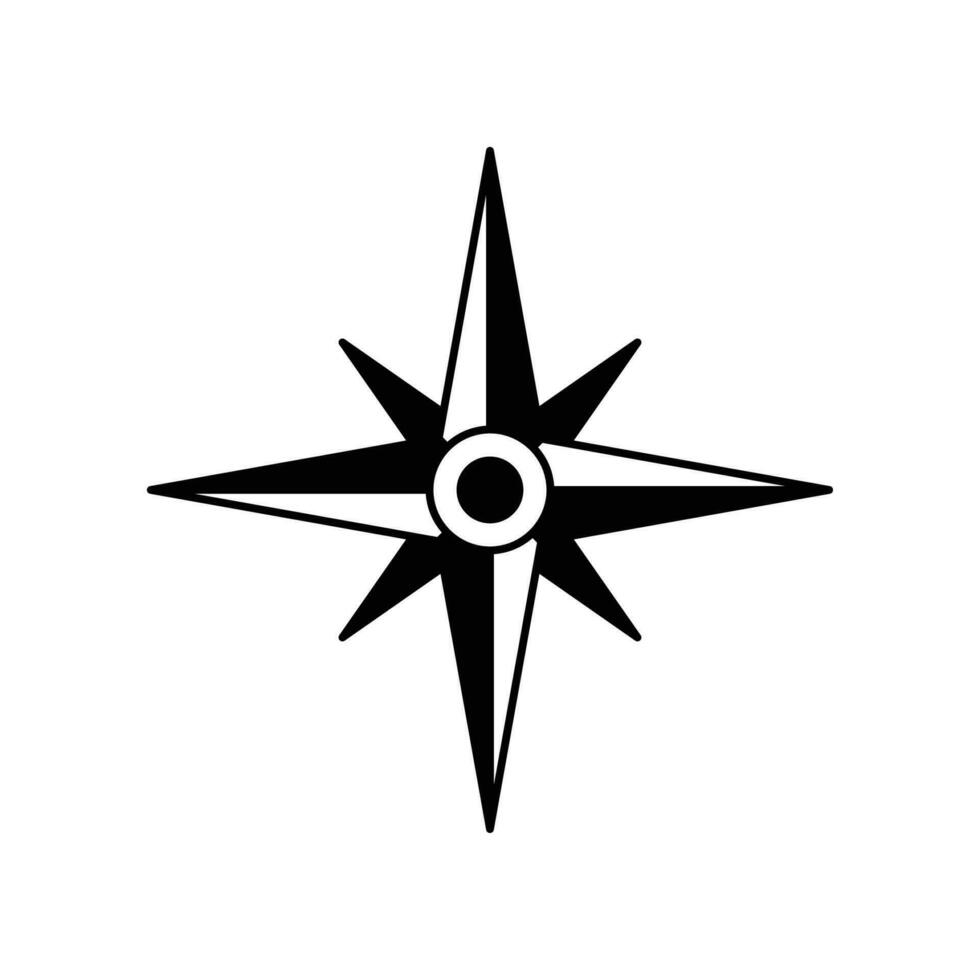 Kompass Wind Rose Symbol. nautisch Richtung und Navigation zum Erdkunde Erkundung. Vektor Illustration Design.