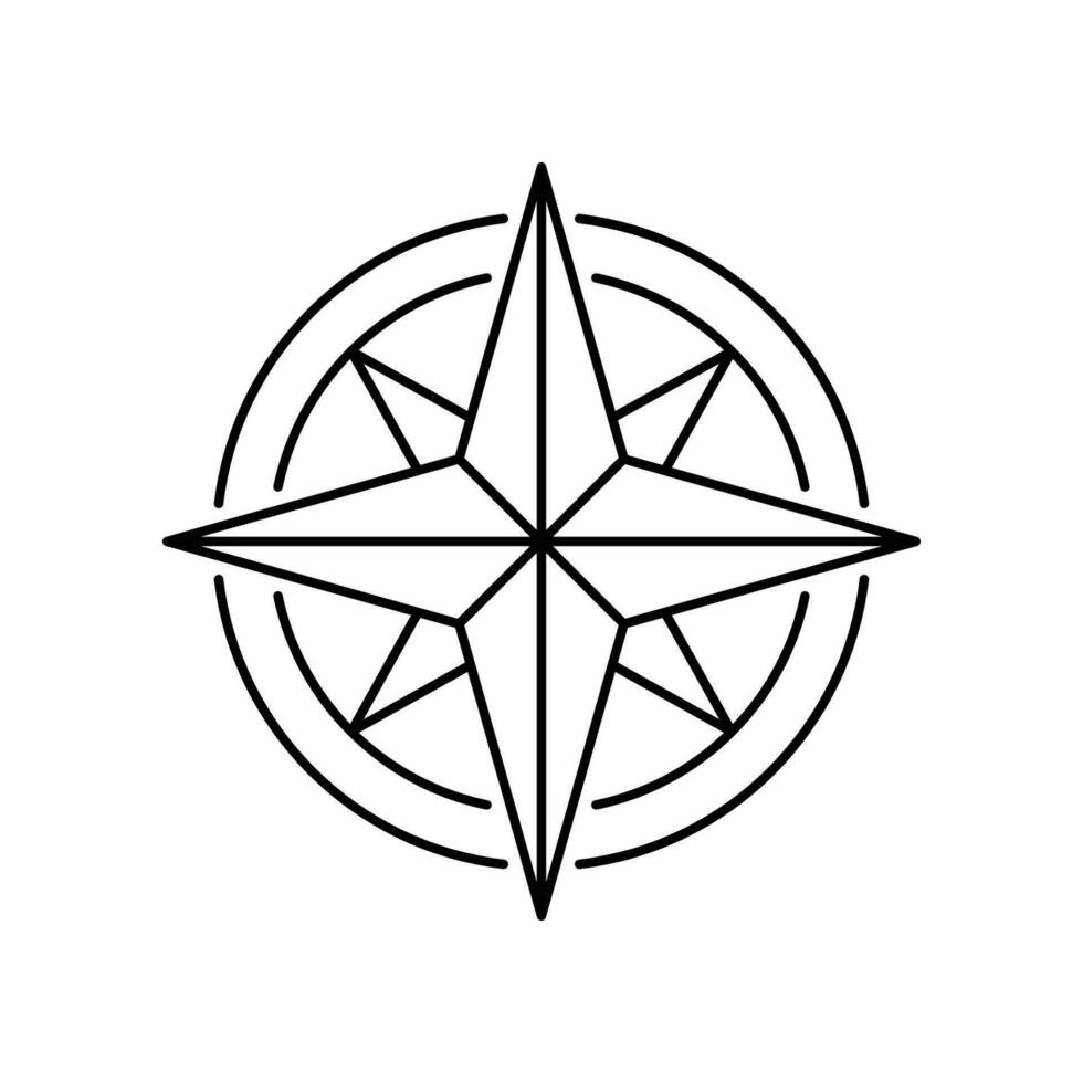 Kompass Wind Rose Symbol. nautisch Richtung und Navigation zum Erdkunde Erkundung. Vektor Illustration Design.