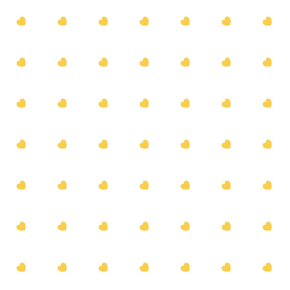 romantisch Gelb nahtlos Polka Herzen Vektor Muster Hintergrund zum Valentinstag Tag oder Mutter Tag. Scrapbooking, Einladung, Verpackung Papier, Gruß Karte süß Illustration.
