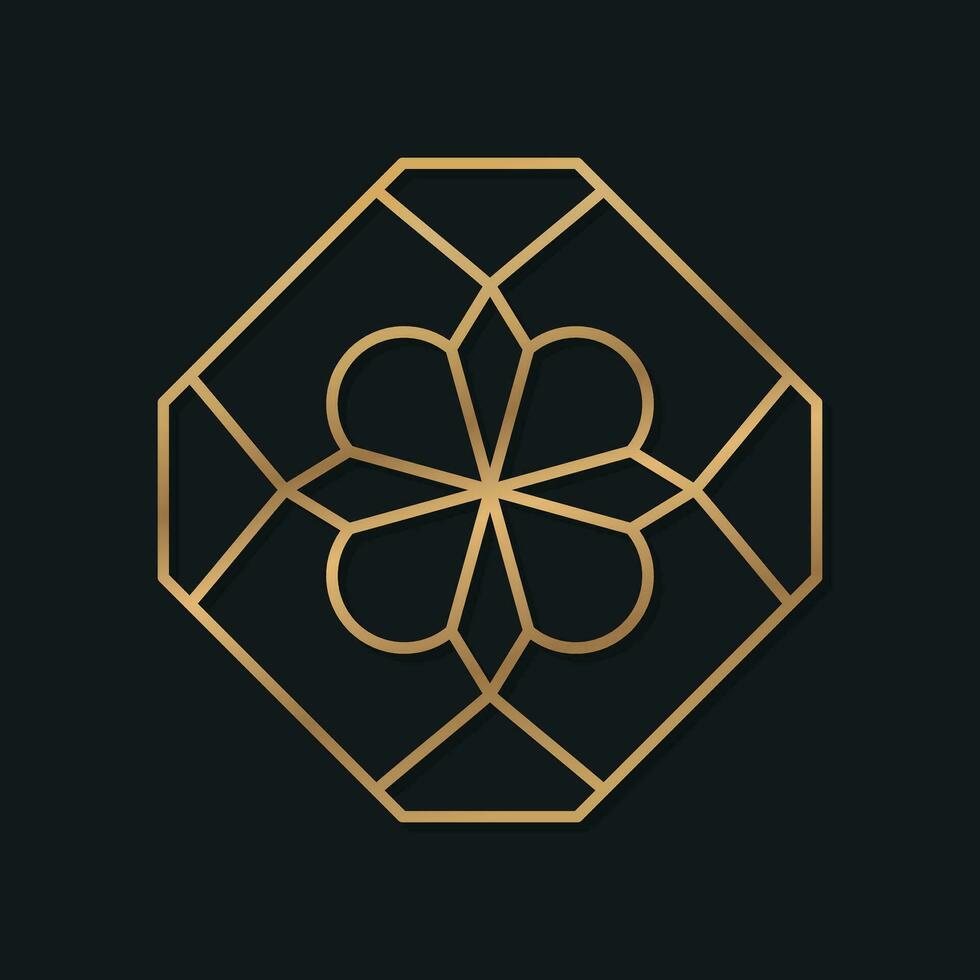logotyp design i islamic och arabicum stil kombinerad med blommig och geometrisk mönster vektor