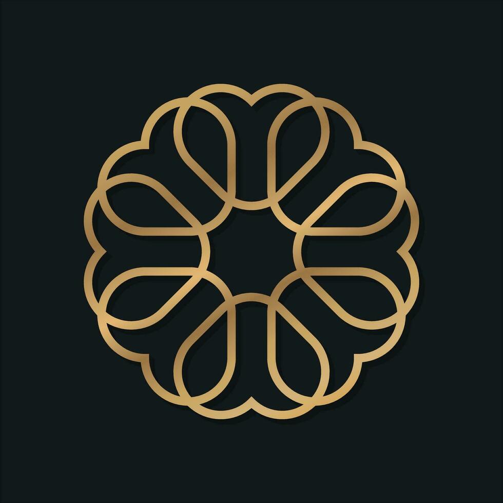 elegant abstrakt blomma dekorativ och mandala logotyp design vektor