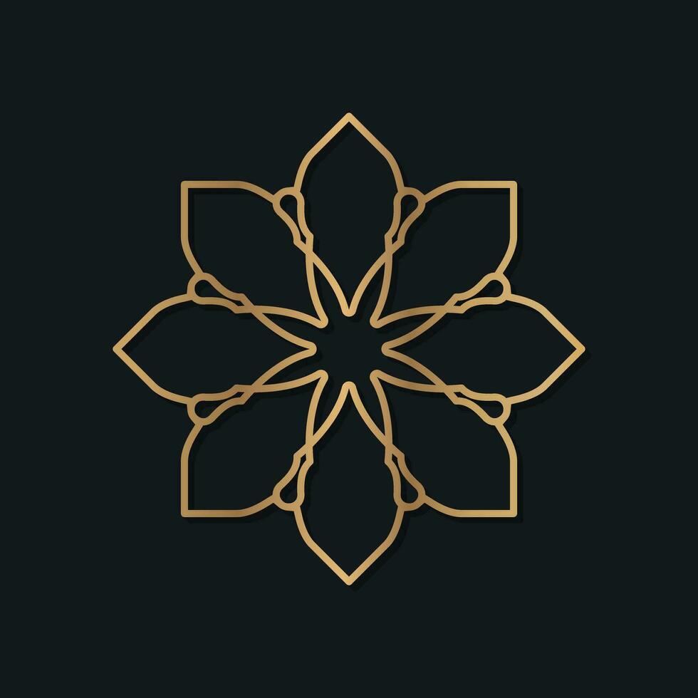 elegant logotyp design dekorerad med abstrakt geometrisk mönster i arabicum och islamic stil vektor