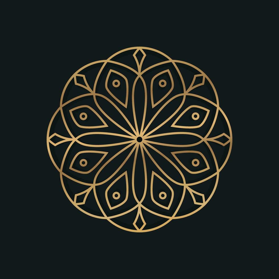 Logo Design im Arabisch und islamisch Stil dekoriert mit gometrisch und Blumen- Muster mit elegant Umrisse vektor