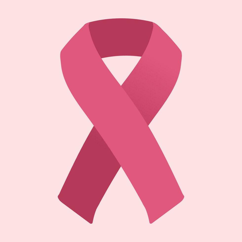 Rosa Band gezeichnet im eben Stil, Brust Krebs Bewusstsein. Rosa Oktober, Symbol von Brust Krebs. vektor