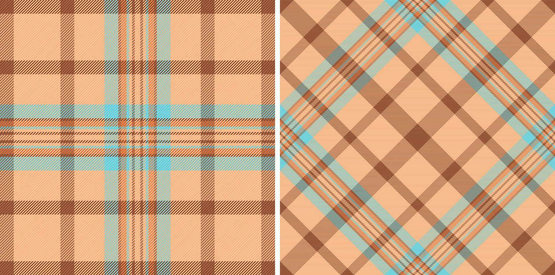 Stoff Textur Muster von Plaid Textil- Tartan mit ein nahtlos Hintergrund prüfen Vektor. vektor