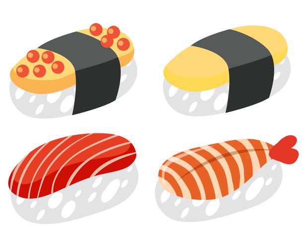 Eine Reihe von japanischen Sushi vektor