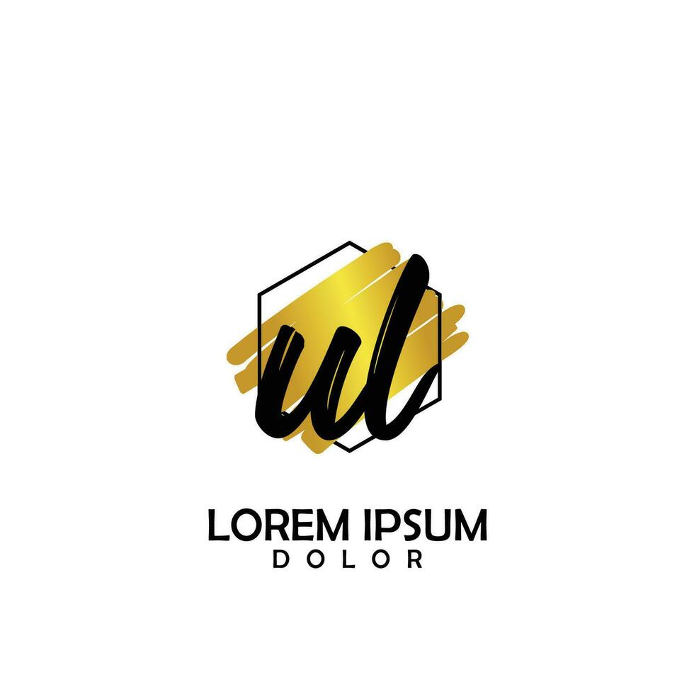 ul Initiale Bürste im Kreis Rahmen Vorlage Design vektor