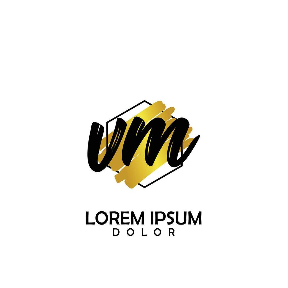 vm Initiale Bürste im Kreis Rahmen Vorlage Design vektor