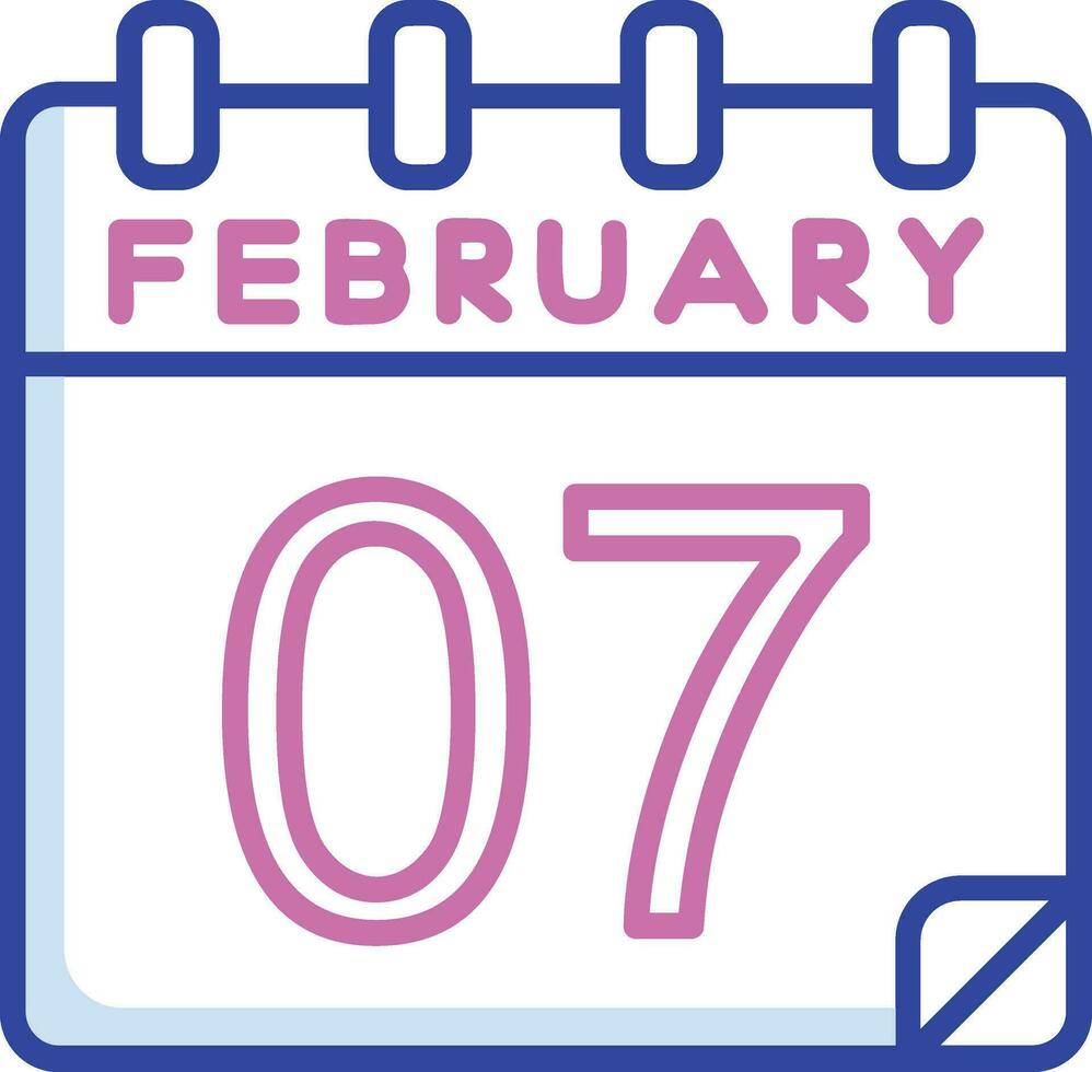 7 februari vektor ikon