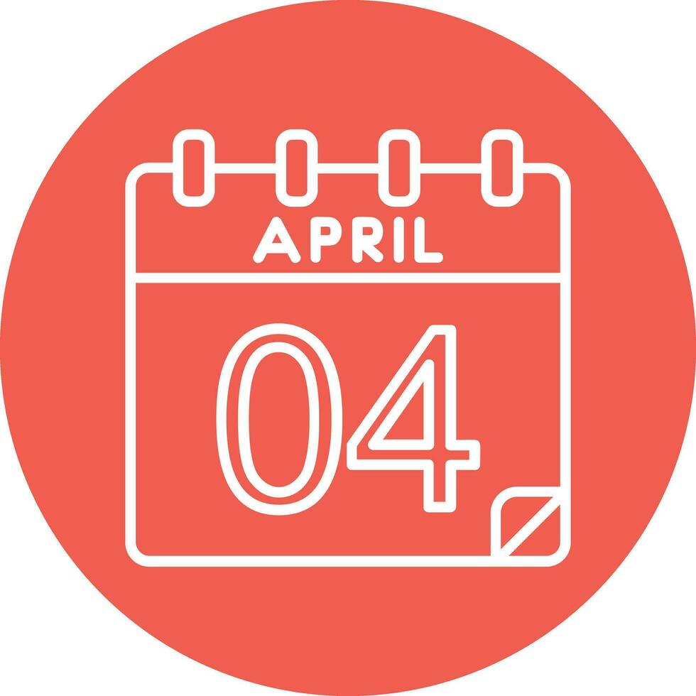 4 april vektor ikon