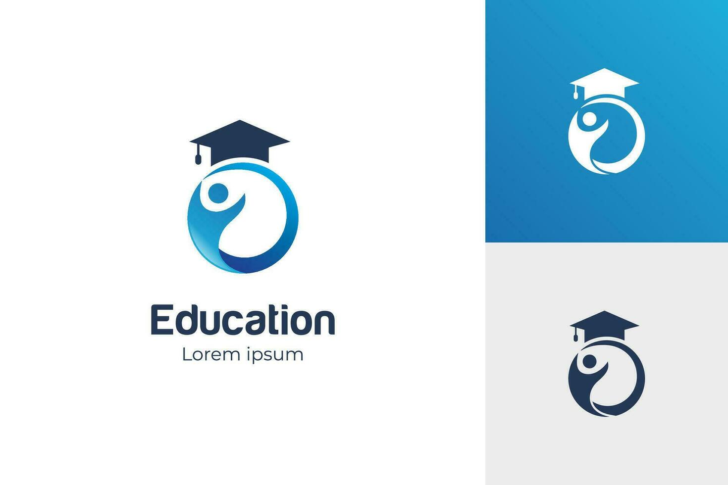 examen hatt eller keps och högskola studerande logotyp ikon design för utbildning logotyp design illustration vektor