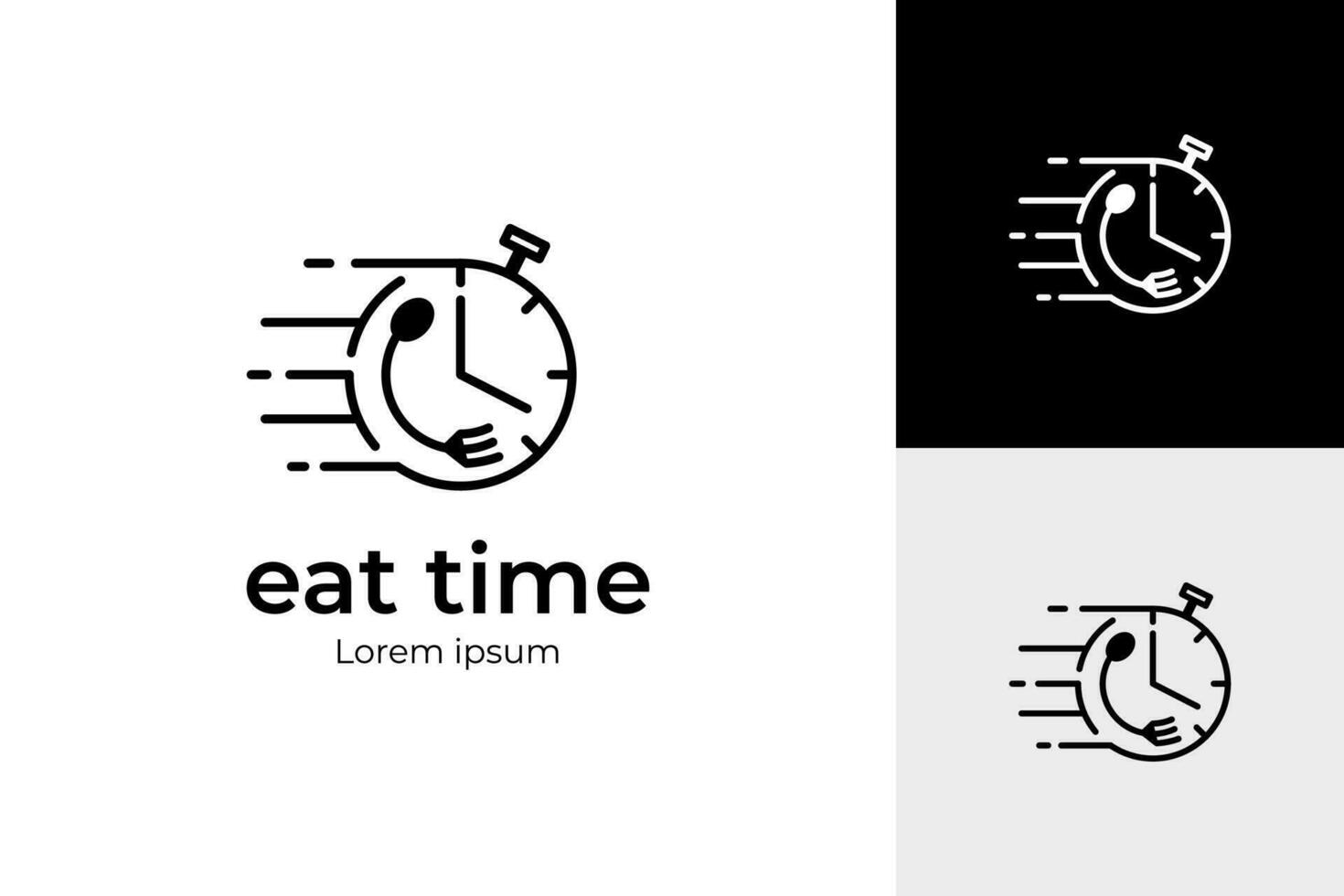 Essen Zeit Logo Design Vorlage, schnell Zeit starten Logo Linie Illustration vektor