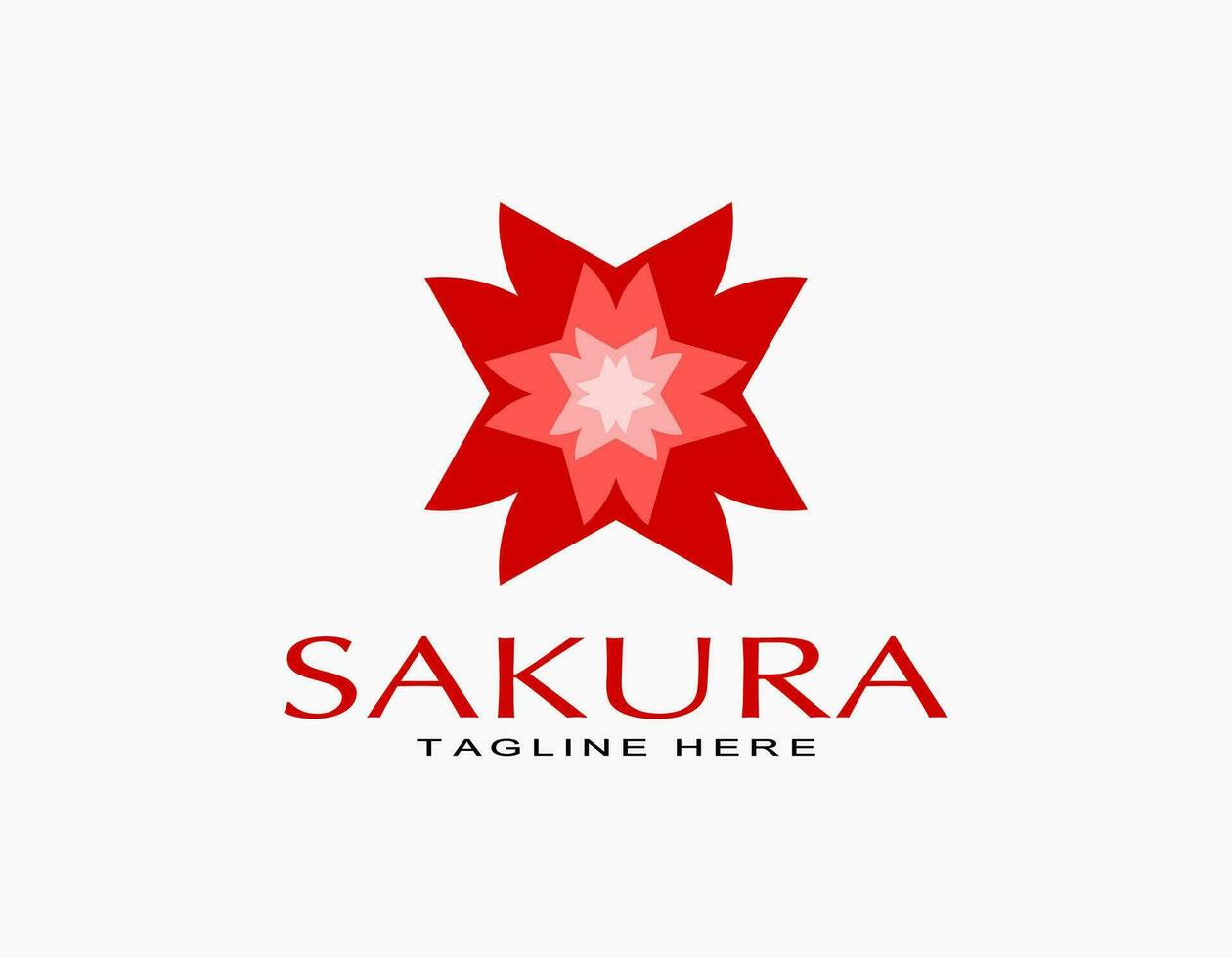 modern natürlich Kirsche Blüten Blume Logo. Sakura Symbol mit rot und Rosa. ein geeignet Vektor Illustration zum Geschäft, Seife, Parfüm, Salon, Spa.