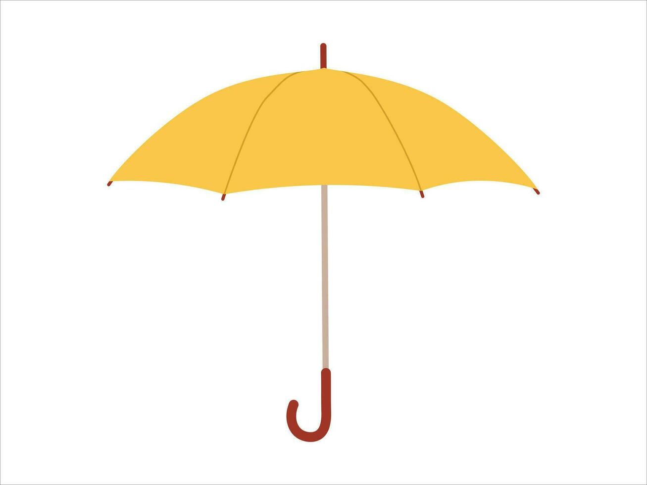 Gelb Regenschirm im öffnen Position. Vektor Illustration im eben Stil