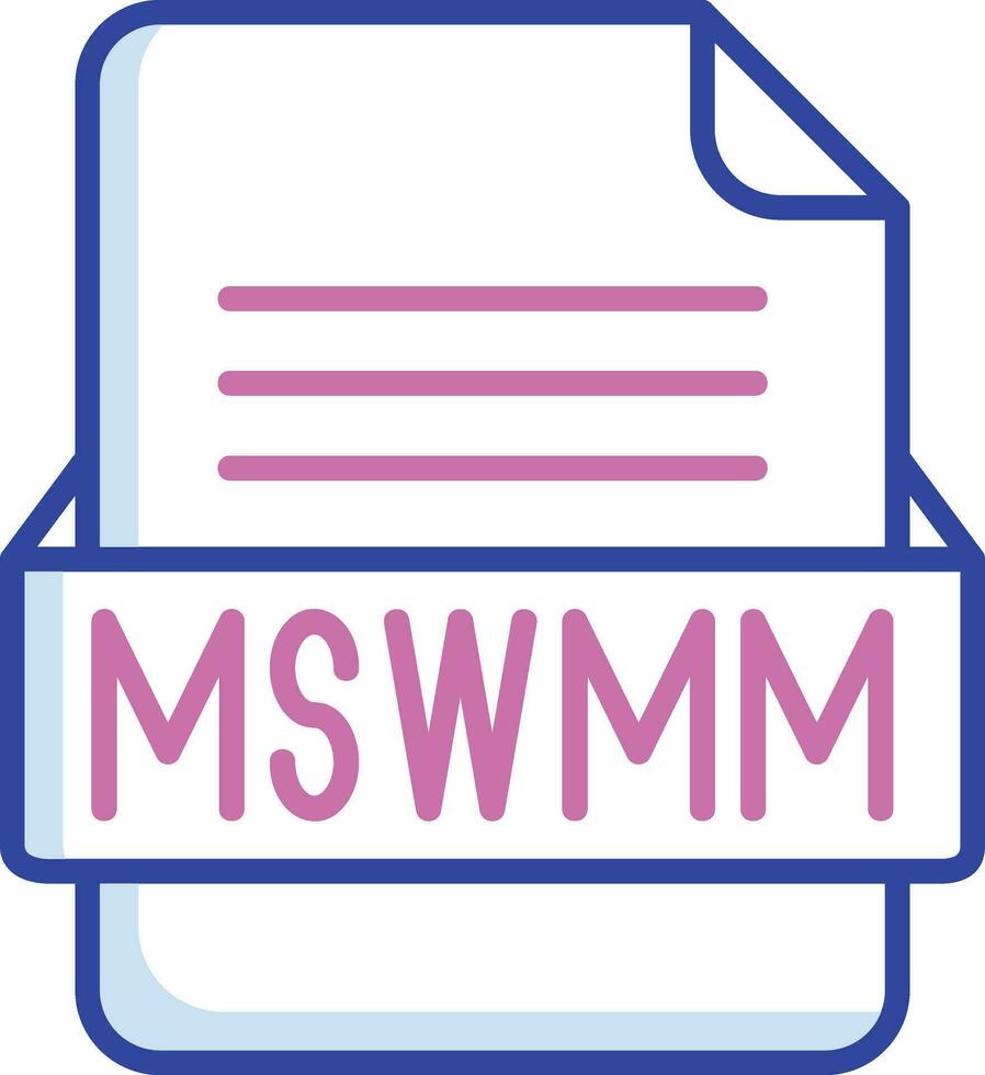 mswmm fil formatera vektor ikon