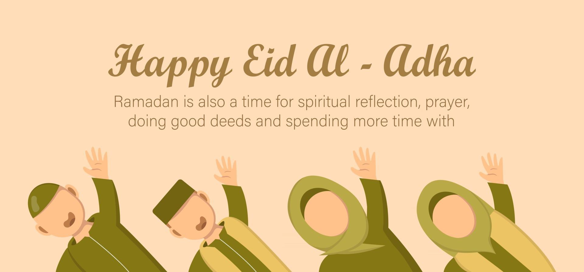eid al adha firande av muslimsk semester. vektor