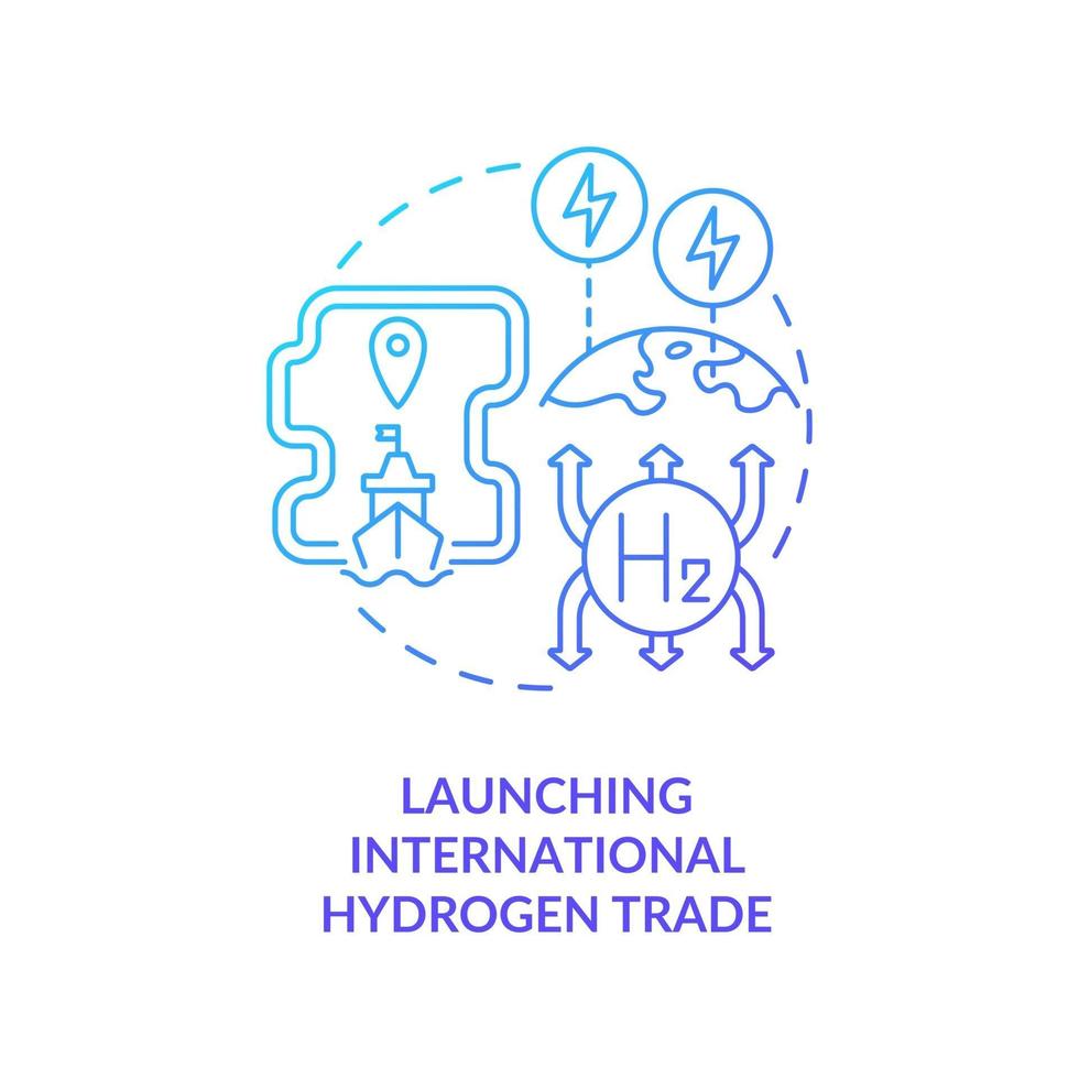 Einführung des internationalen Wasserstoffhandelskonzeptsymbols vektor