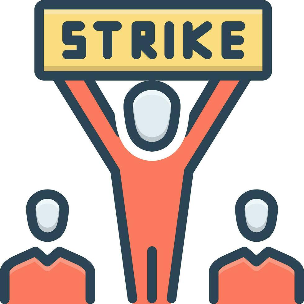 Färg ikon för strejk vektor