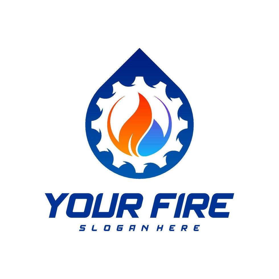 modern Ausrüstung Feuer Logo Konzept oder Symbol Design. Vektor Illustration