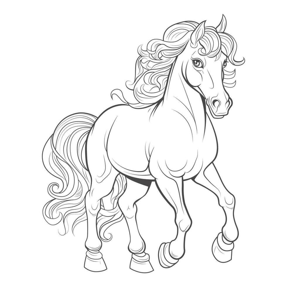 elegant vektor linje teckning av en häst