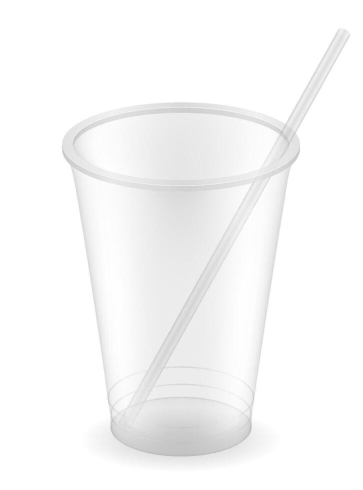 transparent klar Einweg Plastik Tasse Vektor Illustration isoliert auf Weiß Hintergrund