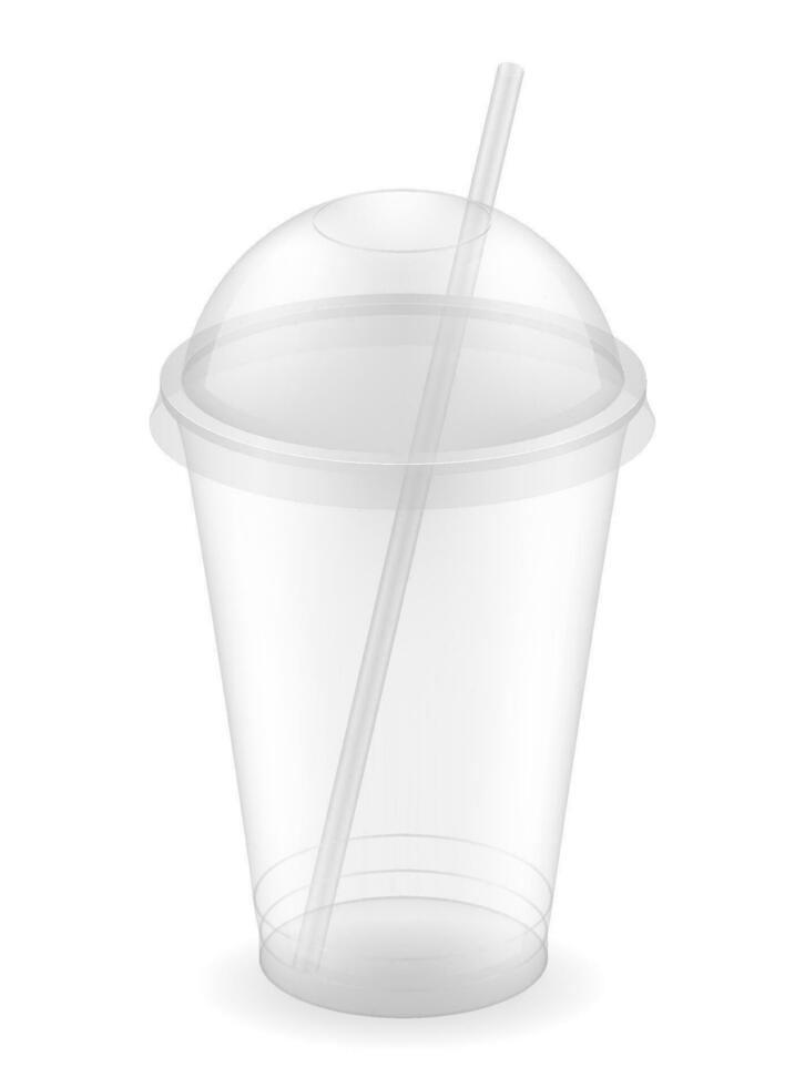 transparent klar Einweg Plastik Tasse Vektor Illustration isoliert auf Weiß Hintergrund