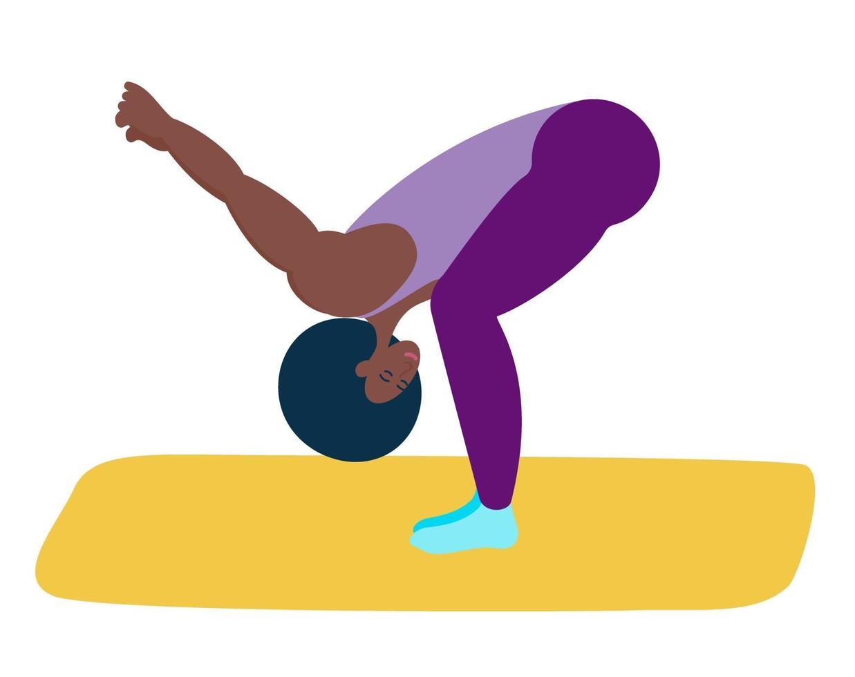 Eine sportliche Afroamerikanerin macht Yoga vektor