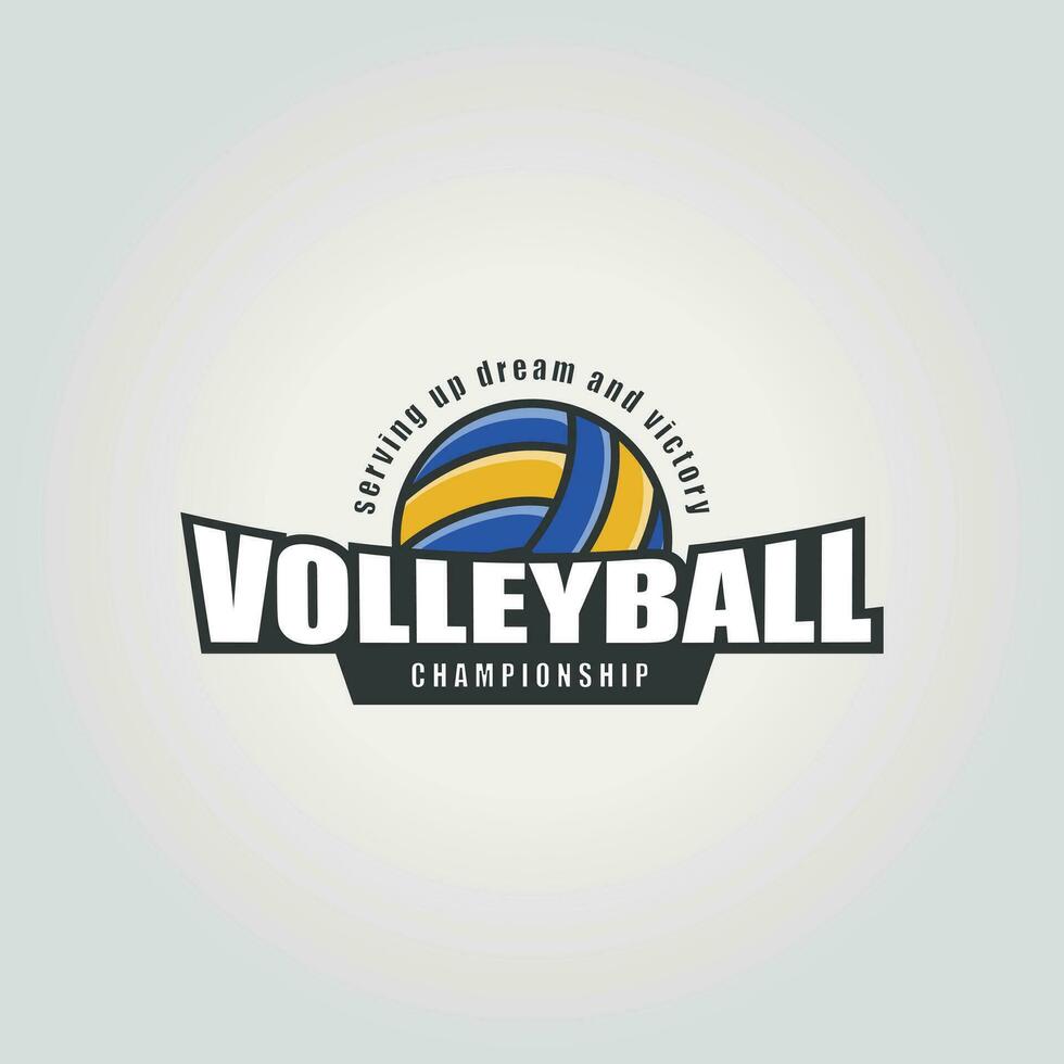 emblem volleyboll logotyp ikon vektor, illustration design av bricka volley boll klubb logotyp årgång vektor