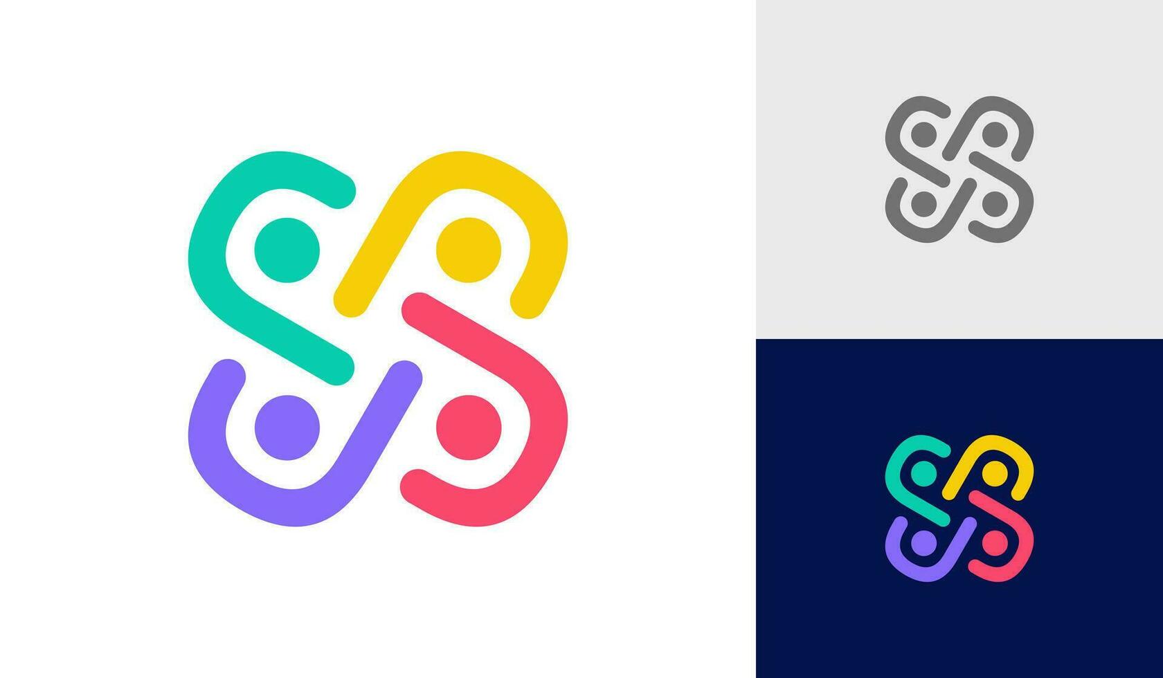 gemenskap människor, social gemenskap, abstrakt mänsklig familj logotyp design vektor