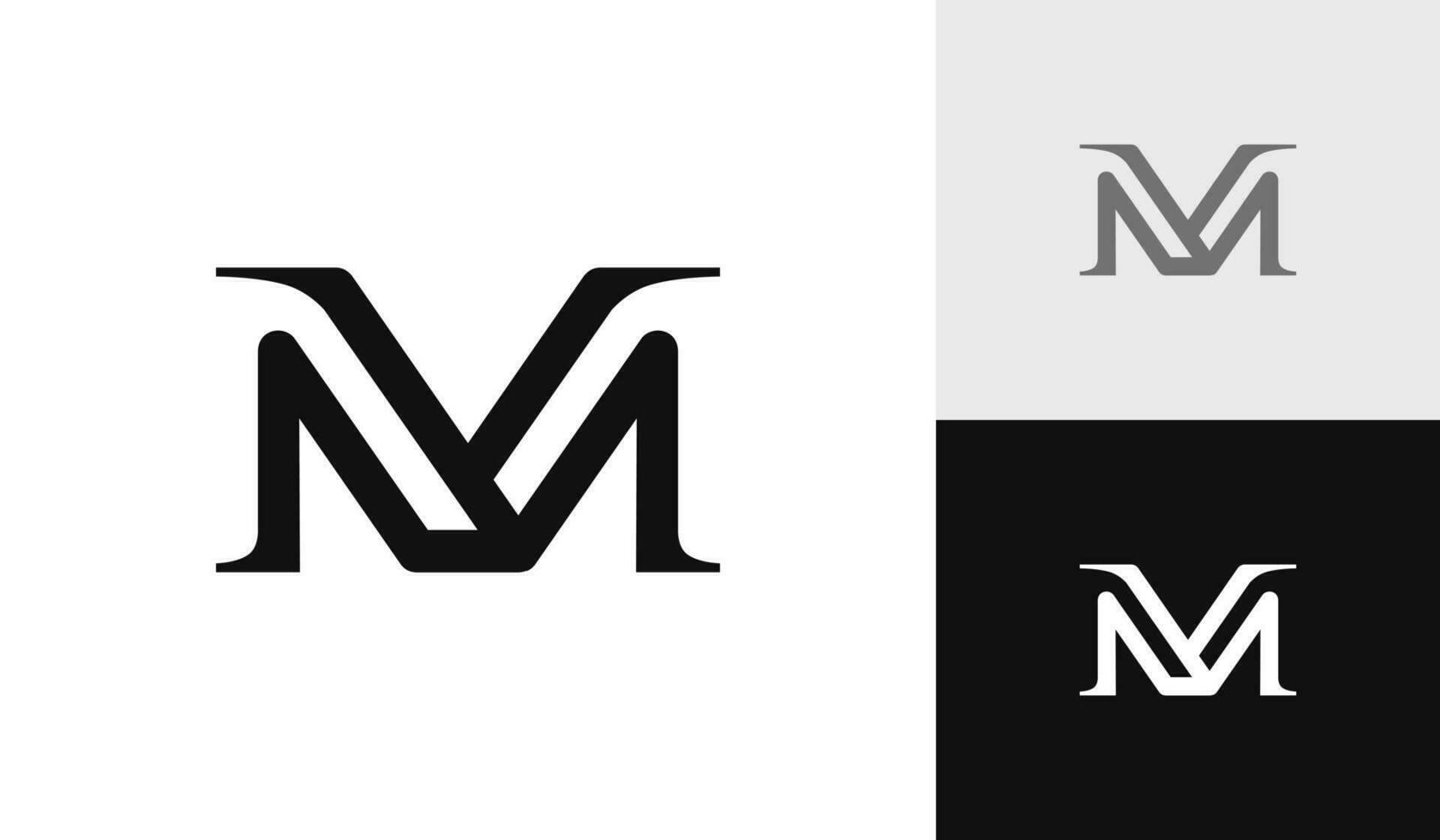 brev vm första monogram logotyp design vektor