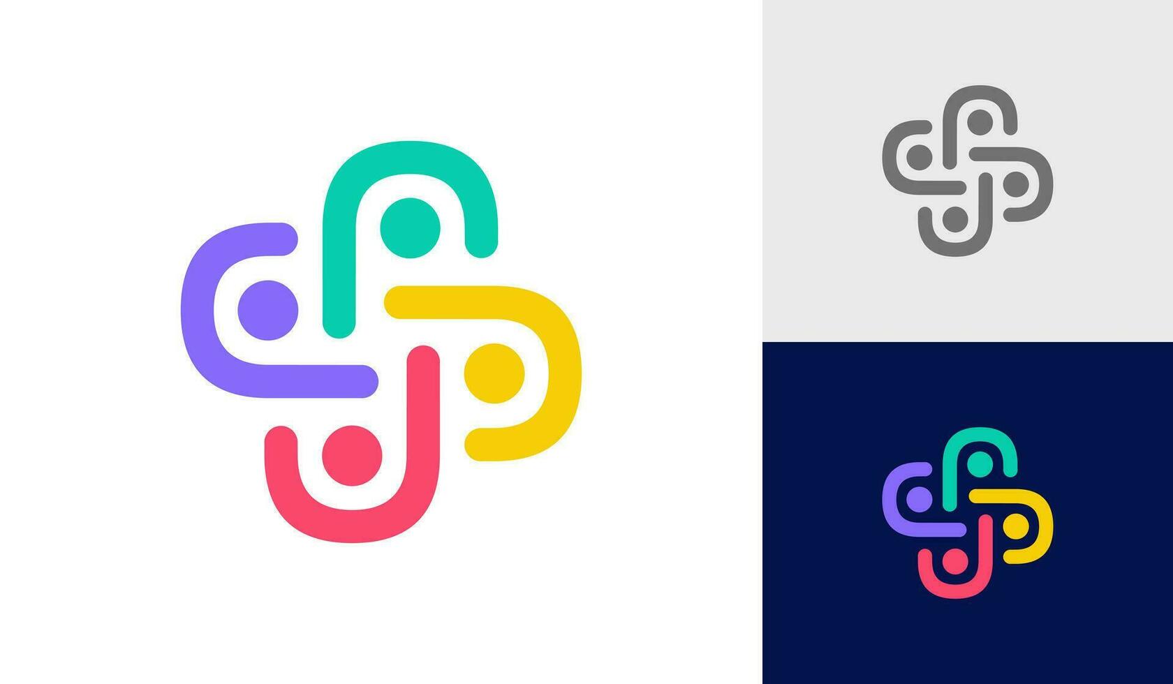 gemenskap människor, social gemenskap, abstrakt mänsklig familj logotyp design vektor